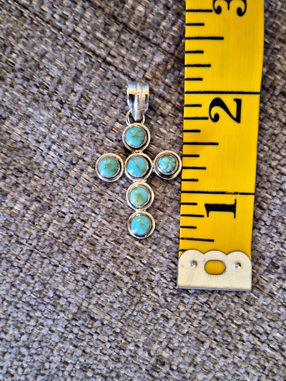 Vintage Cross Pendant in Blue & Silver